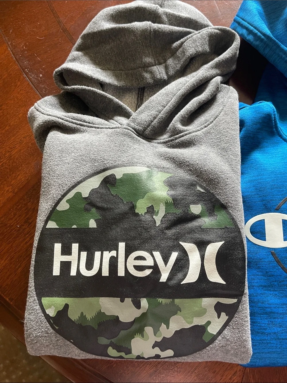 Lot of 2 Boys Hurley & Champion Pullover Hoodies Size 10/12